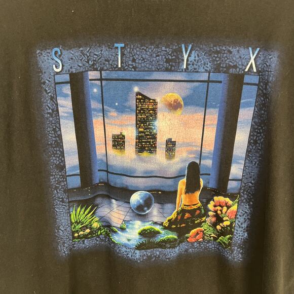 Vintage Styx “Brave New World” Tour Tee Shirt, Baggy Heavyweight Screen printed. - Picture 2 of 5